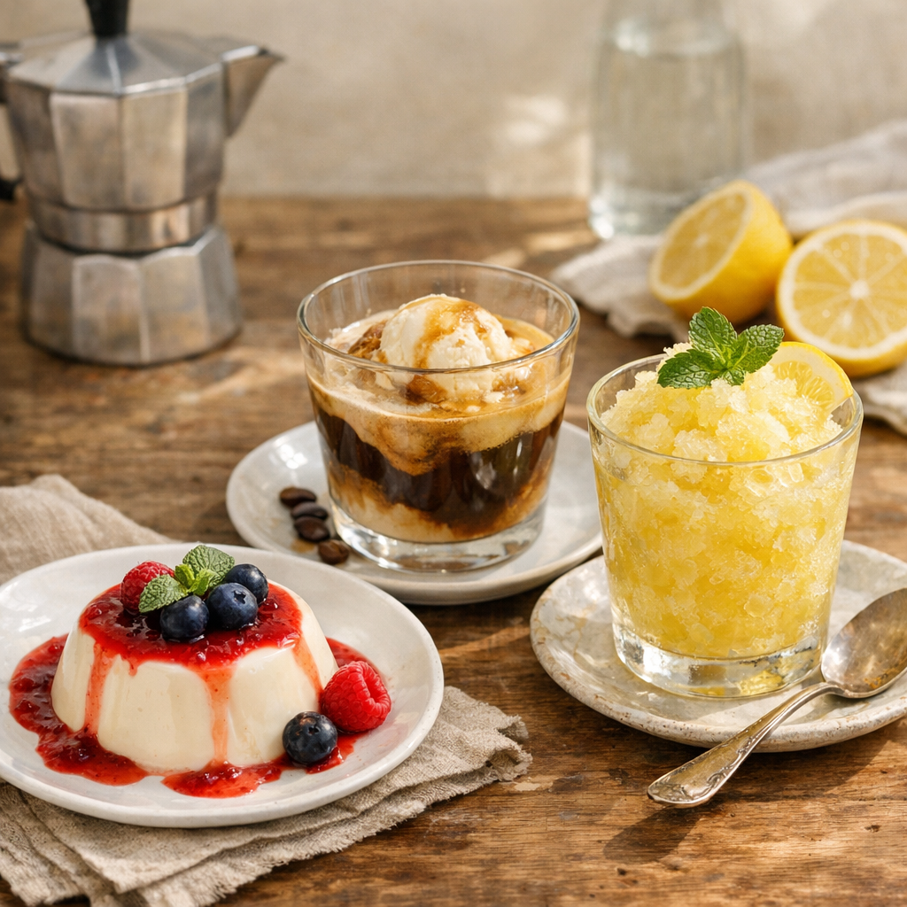 Panna cotta, affogato, granita : trois desserts frais quand on veut éviter le four