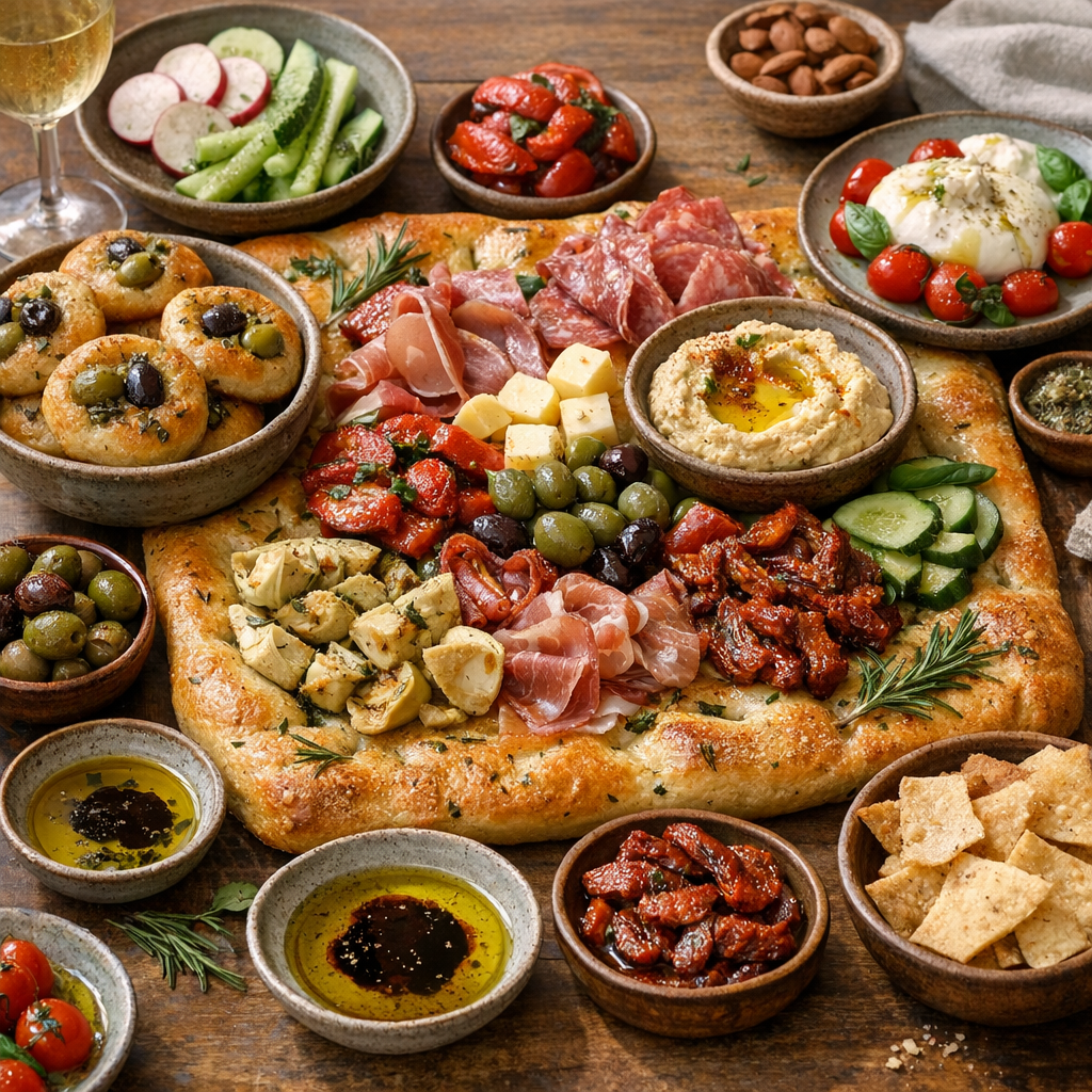 Focaccia apéritif : mini bouchées ou grande à partager