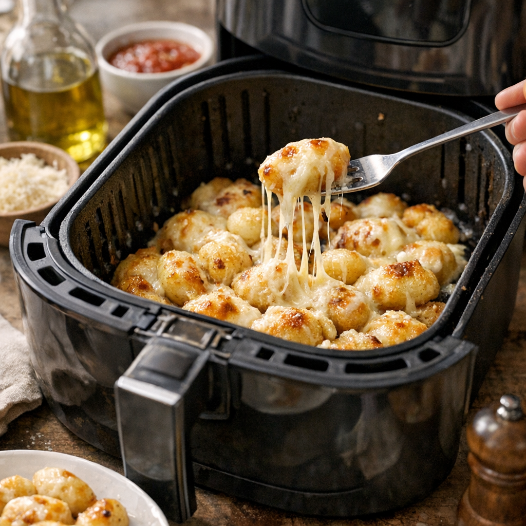 Est-ce que l’air fryer fait vraiment fondre le fromage sur des gnocchi ?