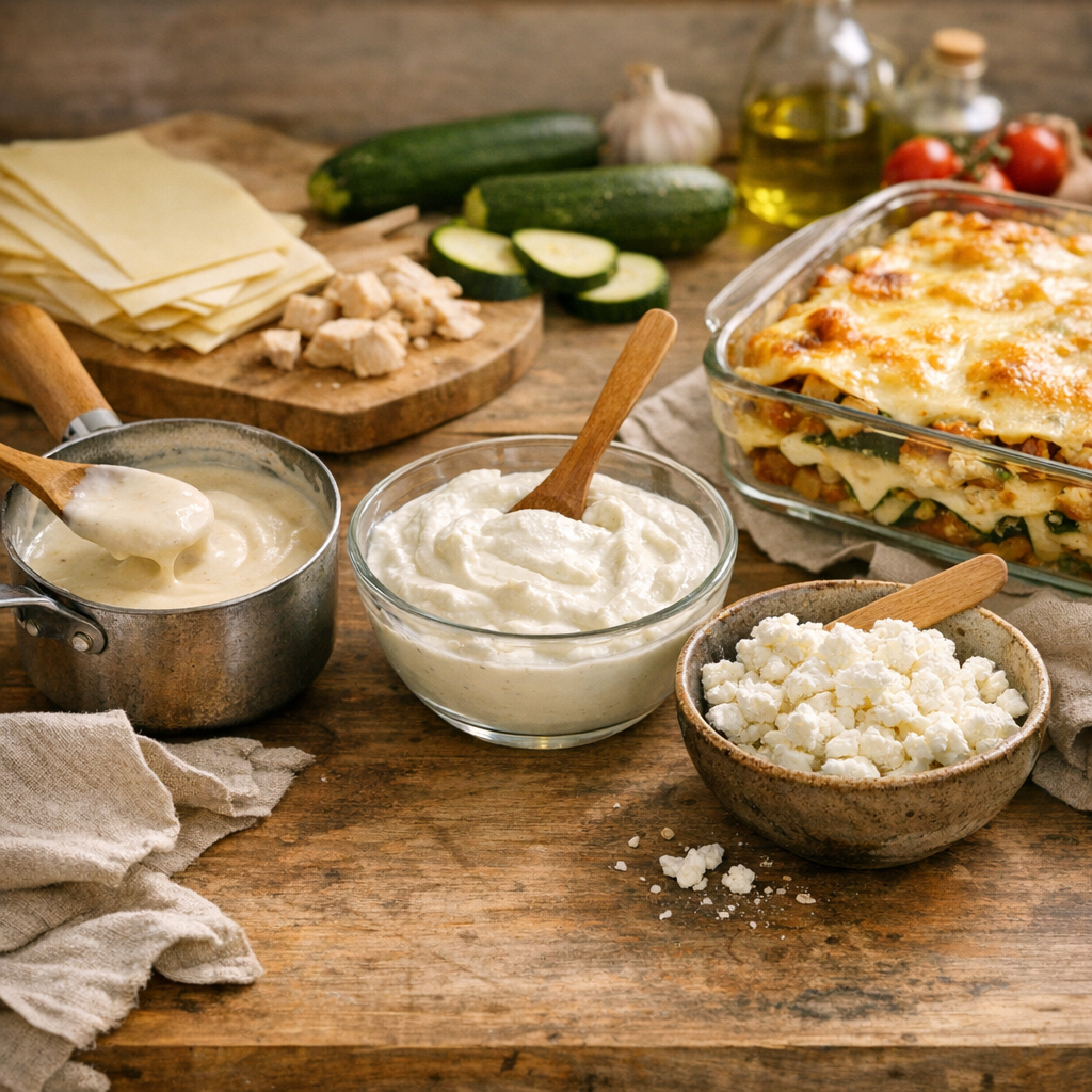 Quelle base crémeuse choisir selon le résultat recherché : béchamel, fromage blanc 3% ou chèvre ?