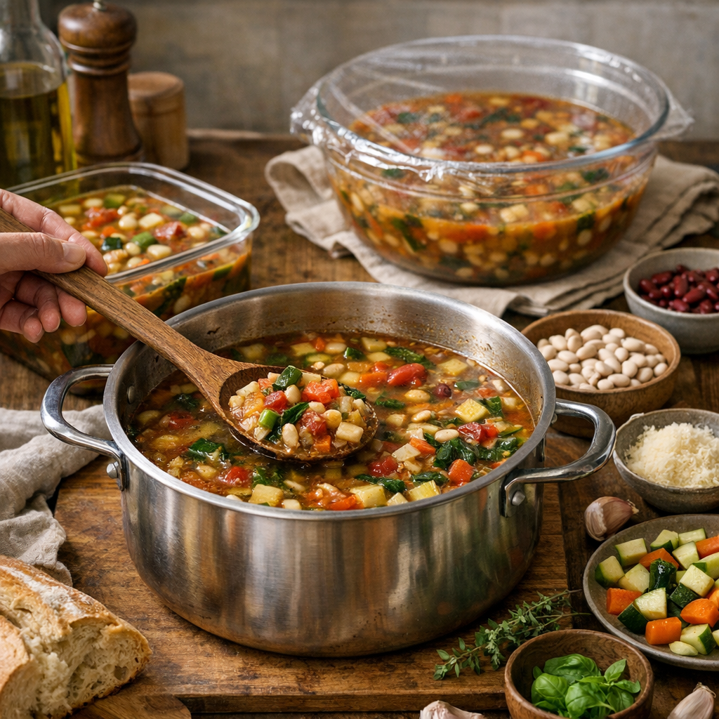 Préparation : comment donner du corps à un minestrone sans le transformer en purée, et faut-il le faire la veille ?