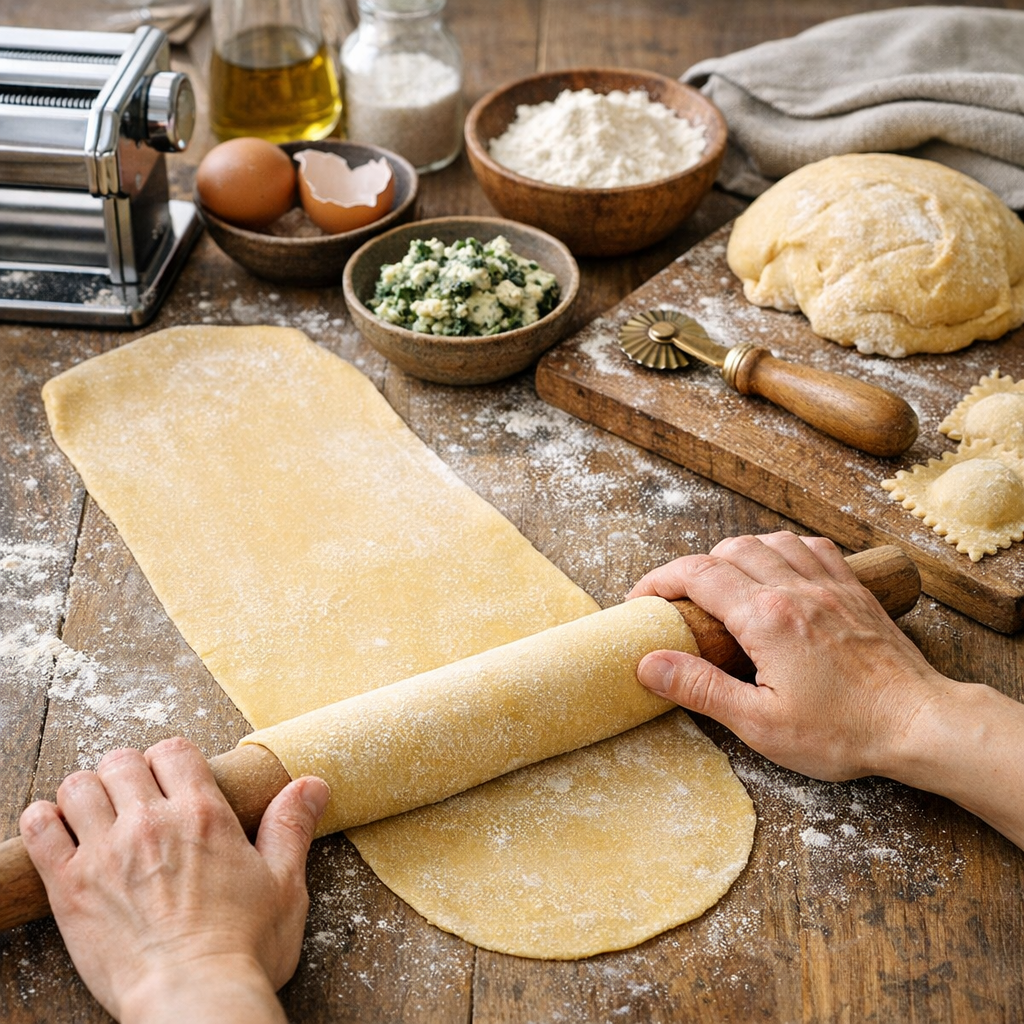 Comment préparer et abaisser une pâte à raviole maison sans la condamner au façonnage