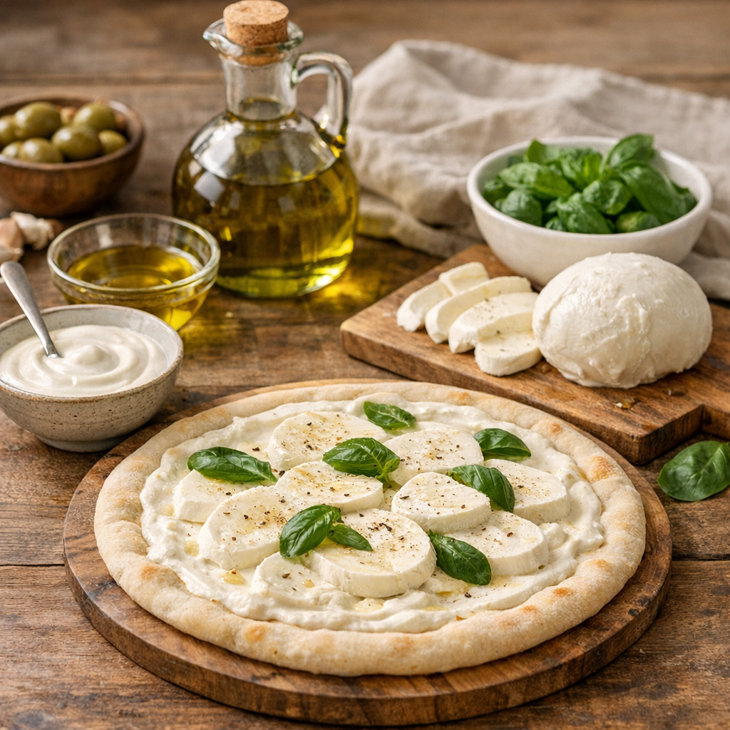 Base crème, huile d’olive, mozzarella : quelles sont les vraies bases d’une pizza blanche ?