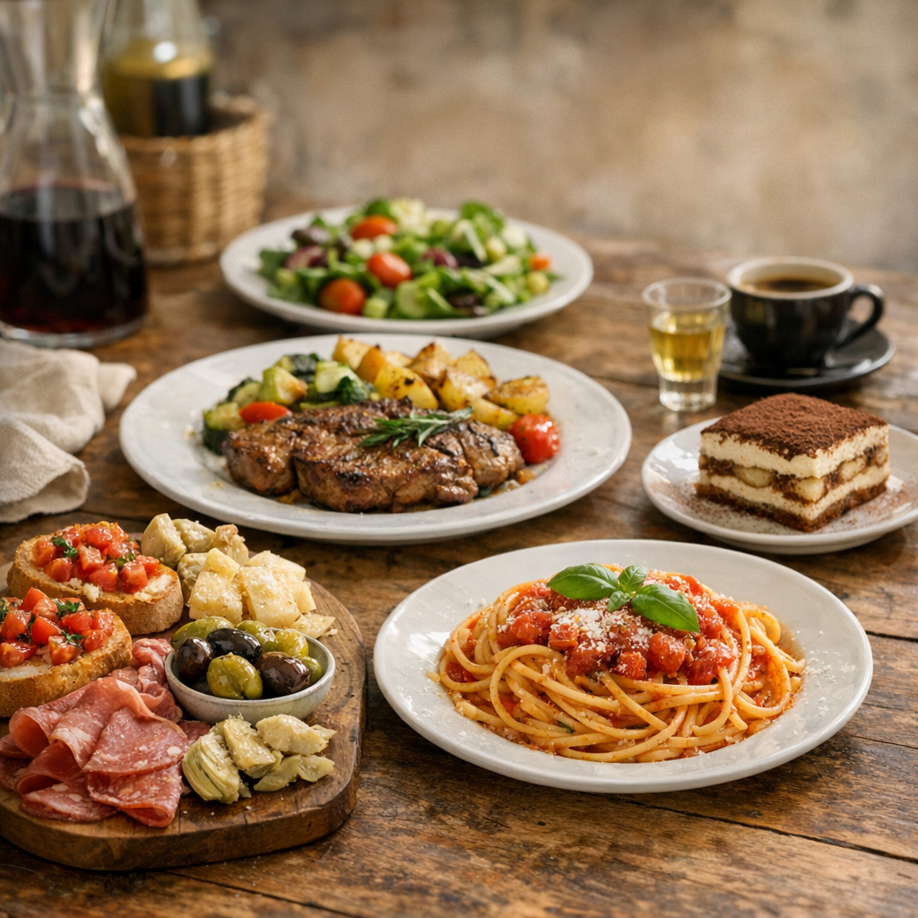 Comment se compose un menu italien ? Le fil logique du repas, de l’antipasto au dolce