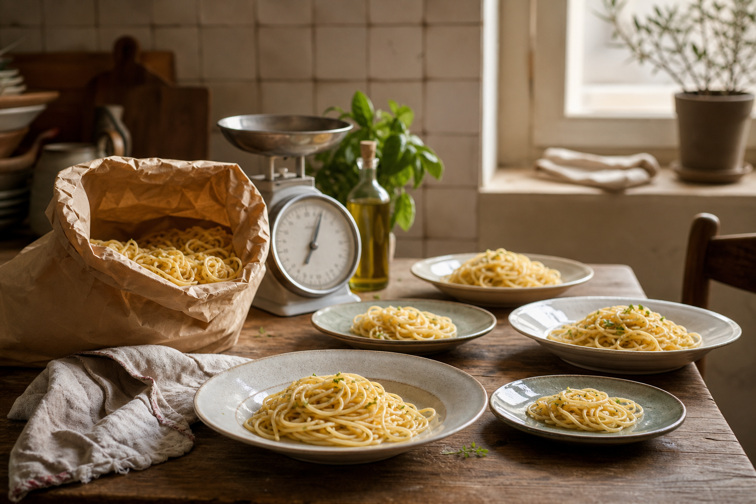 Pâtes : les bonnes portions selon l’appétit et le menu