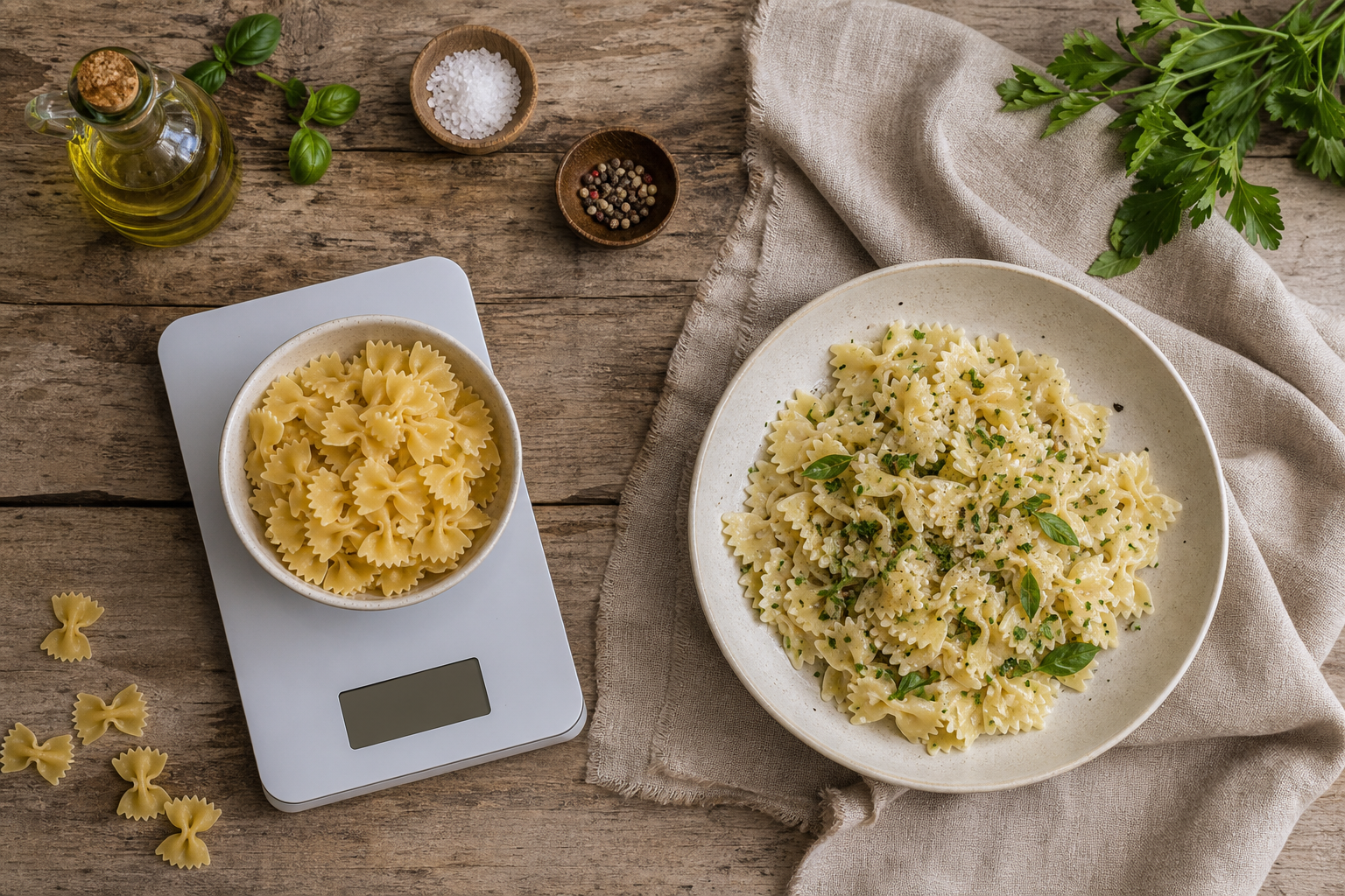 Portion de pâtes : les bons grammes avant cuisson