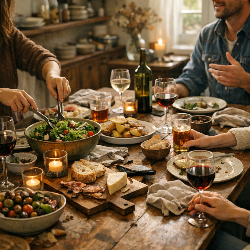 Créer une ambiance de maison vivante plutôt qu’une table trop parfaite