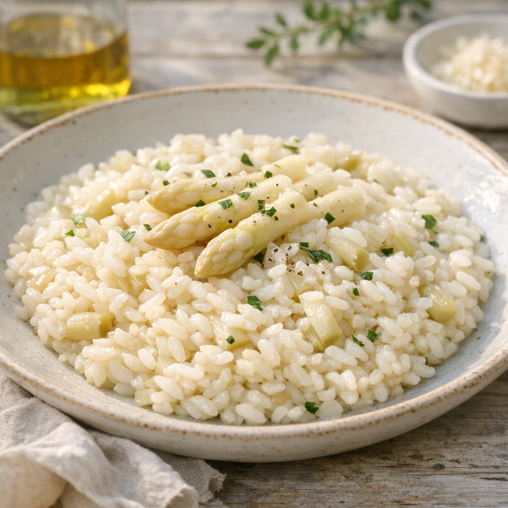 Risotto aux asperges blanches : Recette fine du printemps