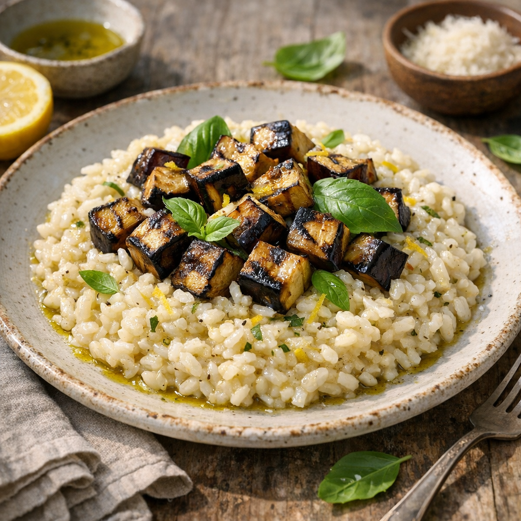 Risotto aux aubergines : méthode savoureuse et nette