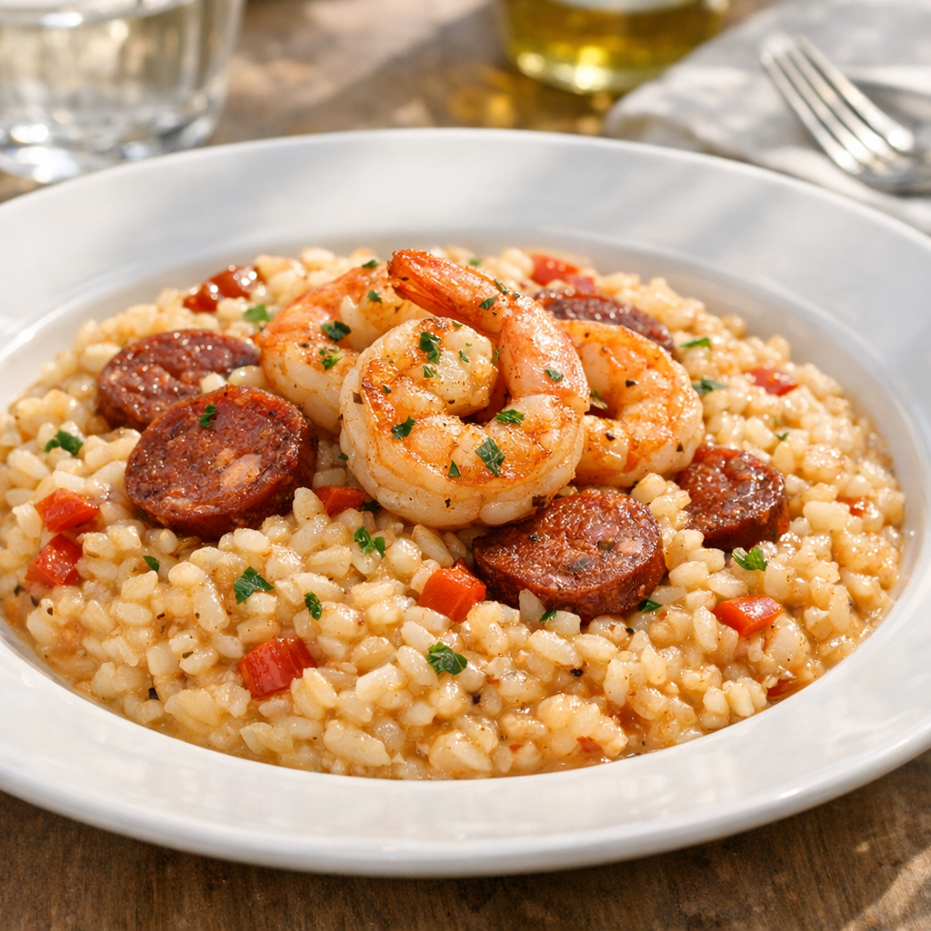 Risotto crevettes chorizo : la Recette bien équilibrée
