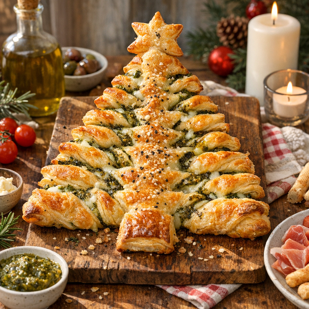 Sapin feuilleté de Noël : Recette facile et croustillante