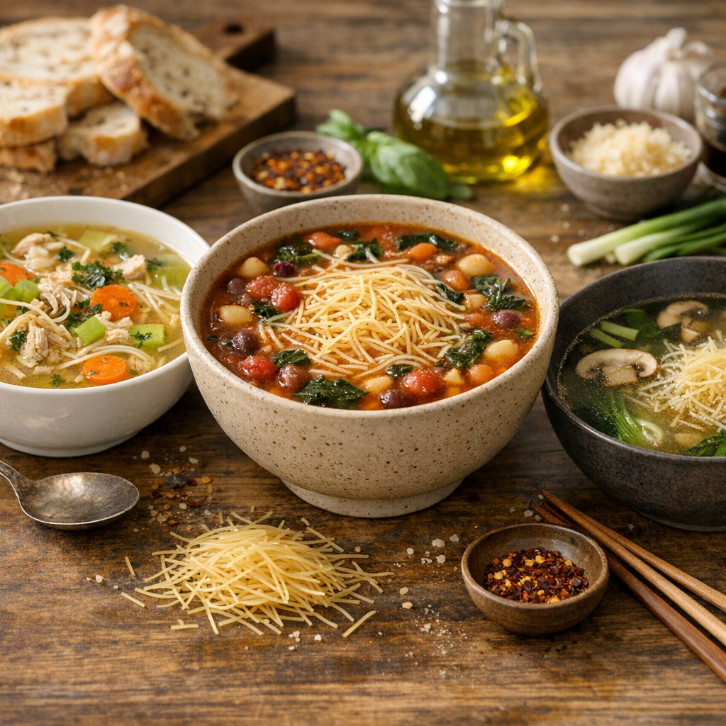 Quelle quantité de vermicelle dans une soupe ? La réponse dépend du type de soupe visé