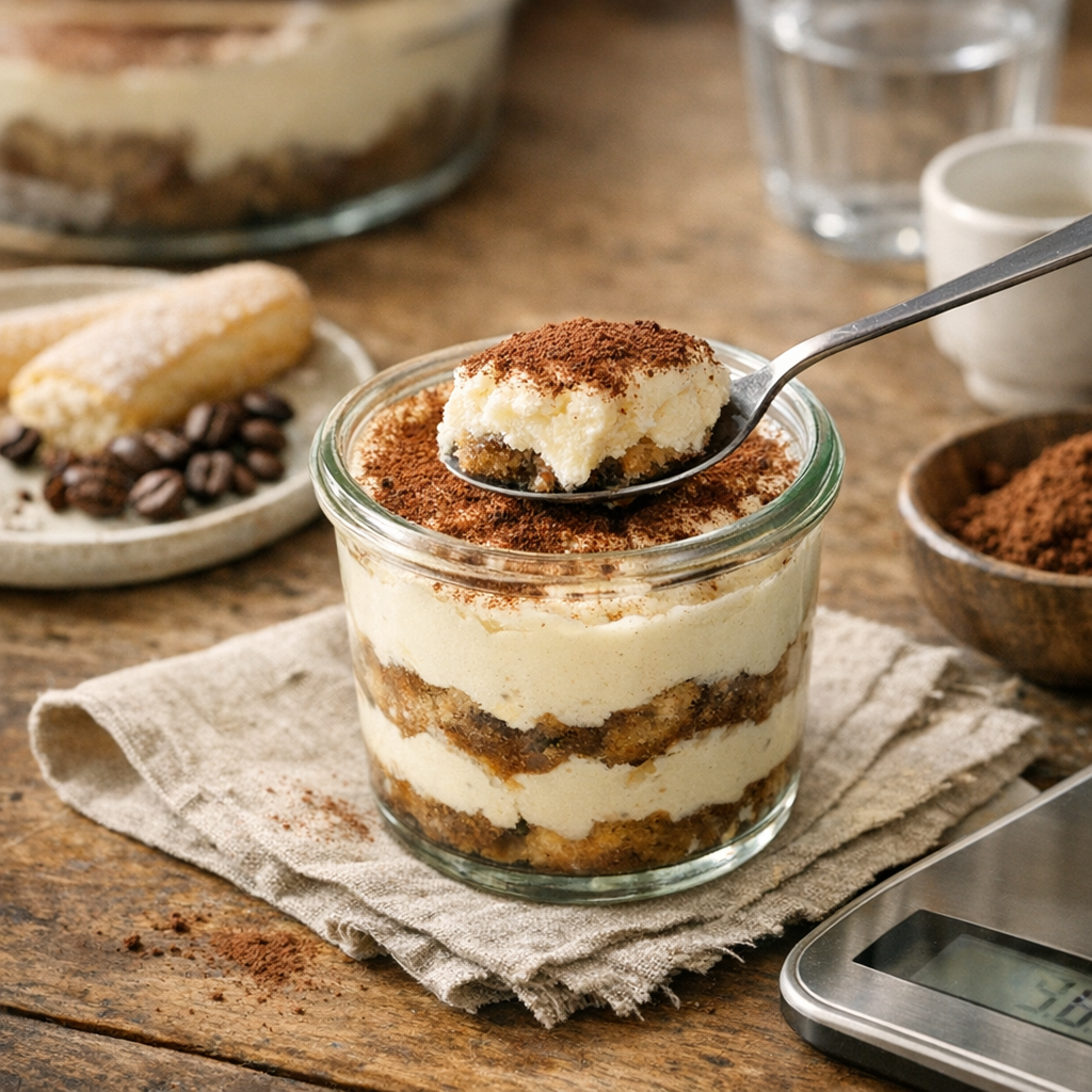 Tiramisu : 100 g, pot individuel, portion entière… les chiffres à comparer vraiment