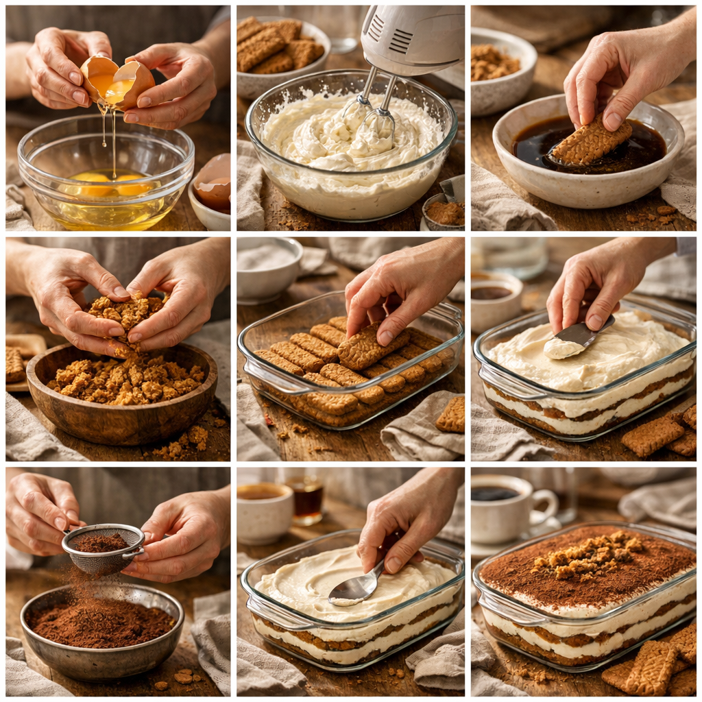 Préparation : les 8 gestes qui comptent vraiment pour un tiramisu au spéculoos