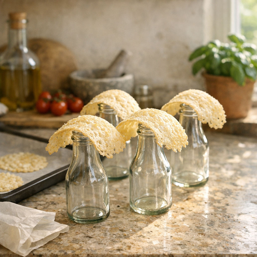 Tuiles de Parmesan : cuisson, forme et veille