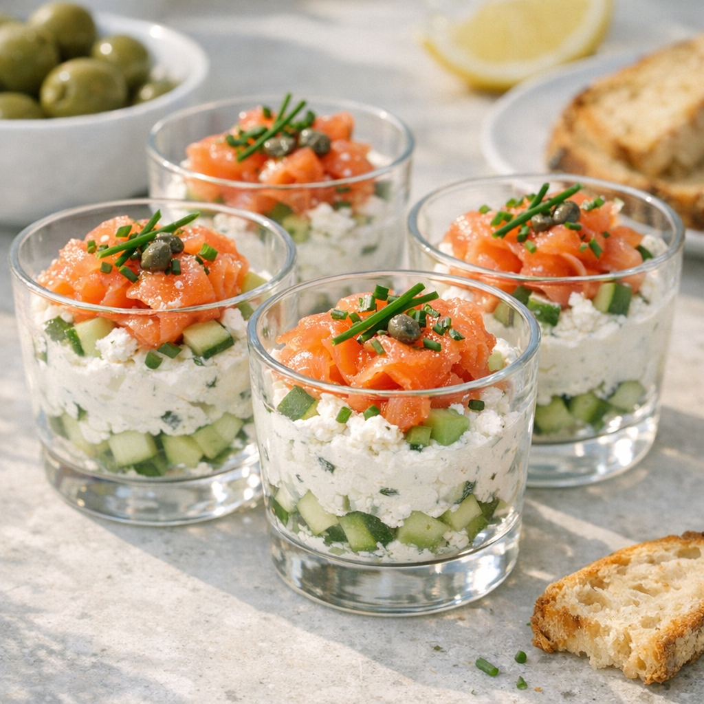 Verrines Ricotta Saumon : recette fraîche et fiable
